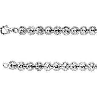 18-inch Bead Necklace with Lobster Claps - Sterling Silver