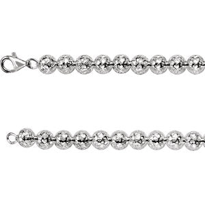 16-inch Bead Necklace with Lobster Claps - Sterling Silver