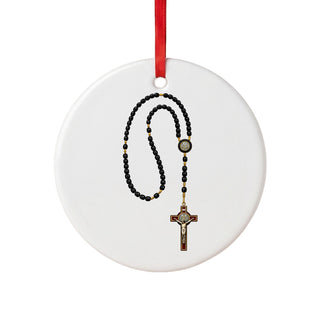 Black and Gold Rosary Ceramic Ornament