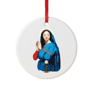 Virgin Mary Adoring the Host Ceramic Ornament