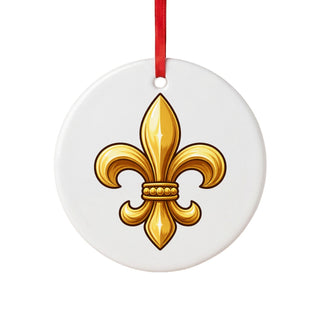 Gold Fleur-de-Lis Ceramic Ornament