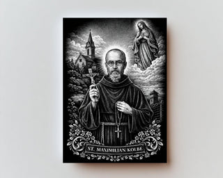 Prayer to Maximilian Kolbe for the Grace to be Freed From Addiction Premium Metal Prayer Card