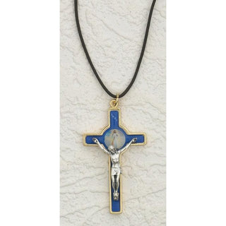 Silver Tone & Enamel Divine Mercy Cross