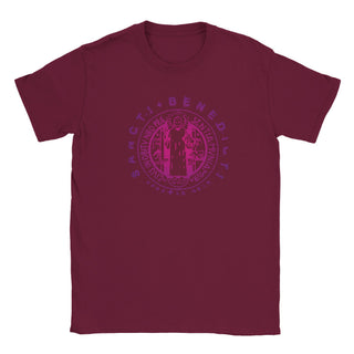 Purple Gradient St. Benedict Medal T-Shirt - view 4
