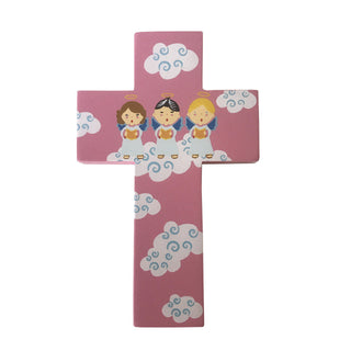 3-pack - Light of the World Small Angel Cross in Pink