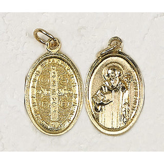 Bulk St. Benedict Double Sided Gold Tone Medals