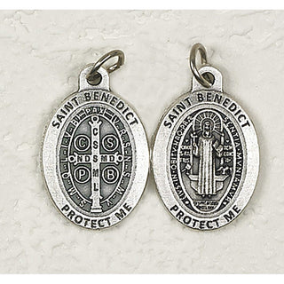 Bulk Silver Tone Premium Saint Benedict Double Sided Medals
