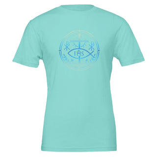 Cross, Fish and Chi-Rho Aqua T-Shirt - view 2