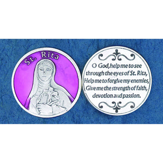 Bulk Pink Enamel Token - St Rita