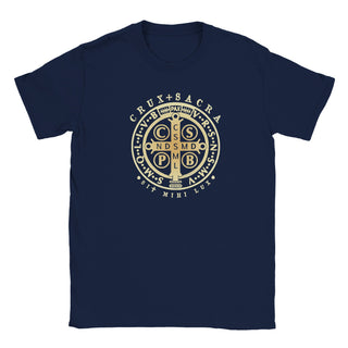 St. Benedict Medal Antique Gold T-Shirt - view 14