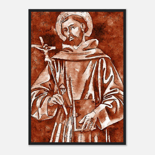 Sepia Franciscan Saint with Crucifix Framed Print - view 17