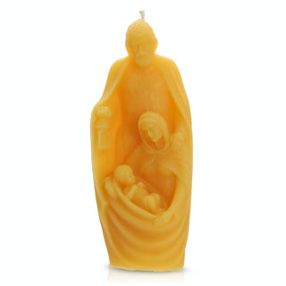 Large 100% Beeswax Catholic Prayer Candle | Holy Family Religious Candle | Hand-Poured Natural Beeswax