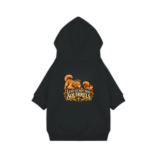 Lead Us Not Into Squirrels Dog Hoodie - Black