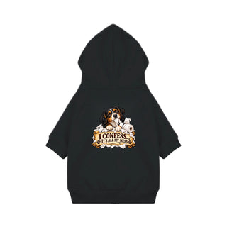 I Confess, It's All My Mess Dog Hoodie - Black