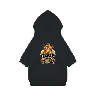 Grace Before Treats Dog Hoodie - Black
