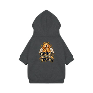 Grace Before Treats Dog Hoodie - Granite Heather