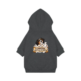 I Confess, It's All My Mess Dog Hoodie - Granite Heather