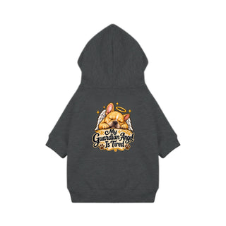 My Guardian Angel Is Tired Dog Hoodie - Granite Heather