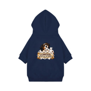 I Confess, It's All My Mess Dog Hoodie - Navy