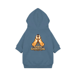 God's Goodest Girl Dog Hoodie - Saltwater
