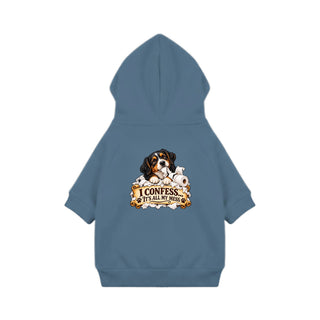 I Confess, It's All My Mess Dog Hoodie - Saltwater