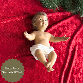 Nativity Scene Decoration Christmas Figurine Handmade Religious Decor Baby Jesus Statue Manger Straw Display Holy Family Gift New Parent