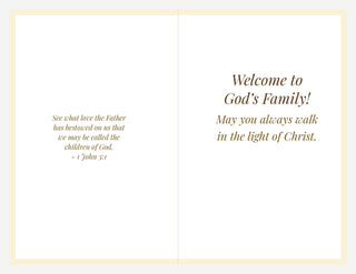 Set of 10 Baptism Cards - Christ Blessing the Children by Carl Bloch: inside of the card with printed greeting