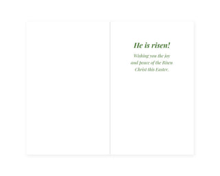 Set of 10 Easter Cards - Risen Christ Appearing to the Virgin by Solimena: inside of the card with printed Easter greeting