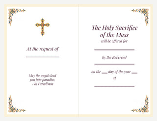Set of 10 Mass Cards - St. Teresa Interceding for Souls by Rubens: inside of the card with Mass offering wording