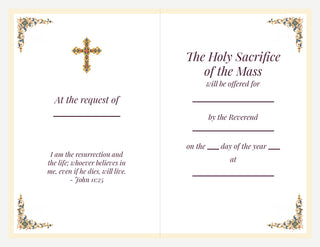 Set of 10 Mass Cards - The Resurrection by Carl Bloch: inside of the card with Mass offering wording