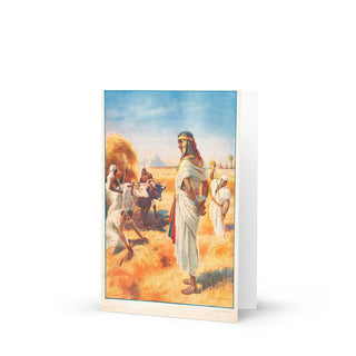 Thanksgiving Card - Joseph Overseeing the Harvest in Egypt Vintage Bible Print: front