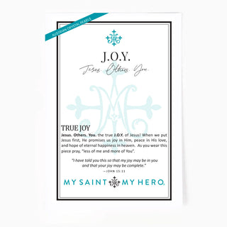 J.O.Y. Bracelet inspirational card front