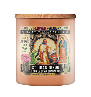 Juan Diego and Guadalupe Cactus Flower Scented Candle