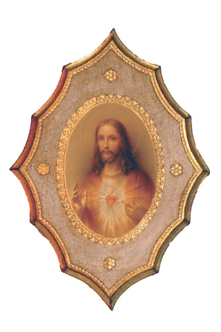 Sacred Heart Jesus Florentine Plaque 7.5x10.5"