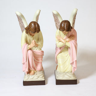 Kneeling Angel Arms Crossed Statue - 28-inch - Realistic Color - Hand-Painted