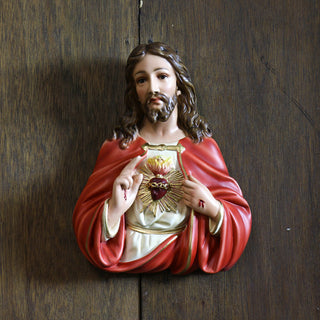 Jesus Plaque Statue - 12-inch - Realistic Color - Hand-Painted