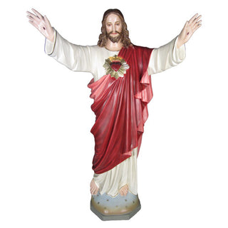 Jesus Sacred Heart Blessing Statue - 60-inch - Realistic Color - Hand-Painted