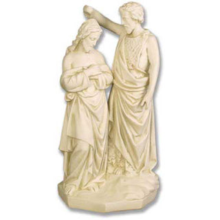 John Baptising Christ Statue - 21-inch - Realistic Color - Hand-Painted