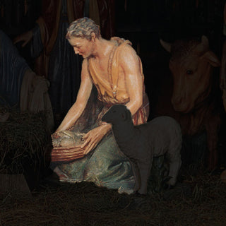 SHEPHERD KNEELING FOR LIFESIZE Statue - 42-inch - Realistic Color - Hand-Painted