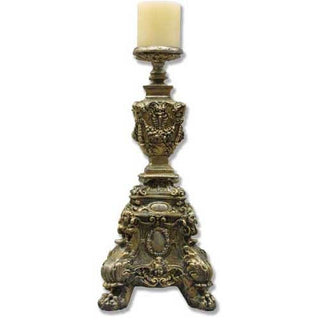 Ornate Candleholder Short Statue - 24-inch
