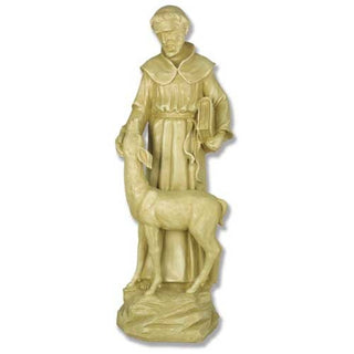 Saint Francis With Deer Statue - 20-inch