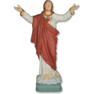 Jesus Sacred Heart Blessing Statue - 30-inch - Realistic Color - Hand-Painted