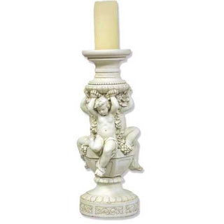Cherubs Of Capri Candleholder Statue - 21-inch