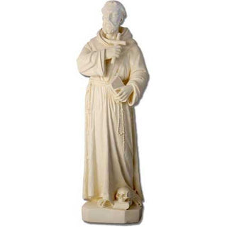 Saint Francis Holding Cross Statue - 38-inch