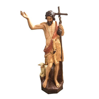 St. John the Baptist w/ (staff Statue - 60-inch - Realistic Color - Hand-Painted