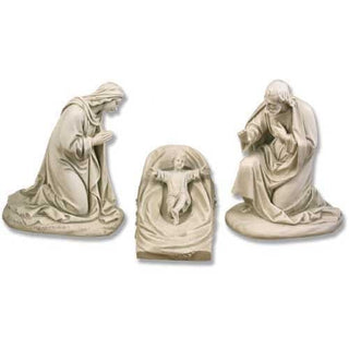 Mary,Joseph & Baby In Manger Statue - 22-inch