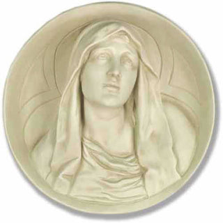 Mary Roundel Statue - 12-inch - Realistic Color - Hand-Painted