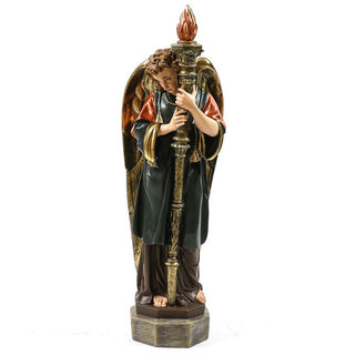 Majestic Angel Guard Statue - 27-inch - Realistic Color - Hand-Painted