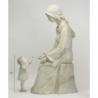 Seated Mary And Baby Statue - 57-inch