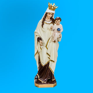 Blessed Virgin Mary & Child Statue - 65-inch - Realistic Color - Hand-Painted